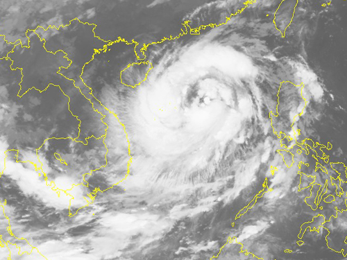 
Ảnh mây vệ tinh cơn bão số 7 - Nguồn: Trung tâm dự báo khí tượng thủy văn Trung ương
