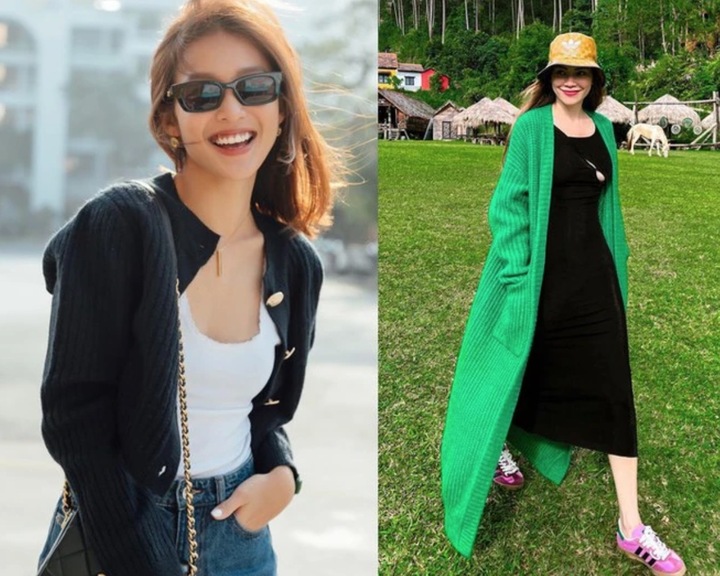 Áo cardigan cũng được nhiều sao Việt chọn lựa.